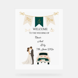 Elegantes modernes Hochzeitswillkommen Akryllische Acrylschild