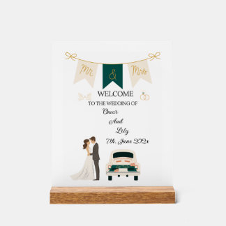 Elegantes modernes Hochzeitswillkommen Akryllische Acrylschild