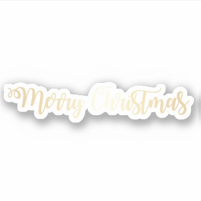 Elegantes modernes hübsches Gold Frohe Weihnachtss Aufkleber (Vorderseite)