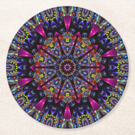 Elegantes, modernes Kaleidoskop Runder Pappuntersetzer