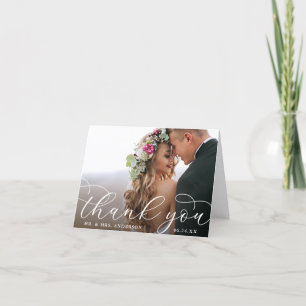 Elegantes modernes kalligrafisches Hochzeitstil -  Dankeskarte