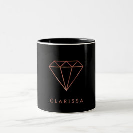 elegantes modernes klares zweifarbige tasse