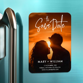 Elegantes, modernes klassisches Foto Hochzeit rett Magnet