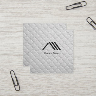 Elegantes modernes klassisches Logo Elfenbeinweiß Quadratische Visitenkarte