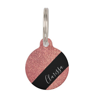 Elegantes modernes Küken-RosengoldGlitterschwarze Tiermarke