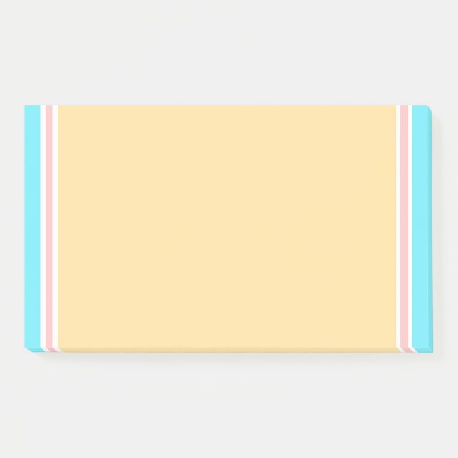 Elegantes modernes leeres Template Blau Rosa Gelb Post-it Klebezettel (Vorderseite)