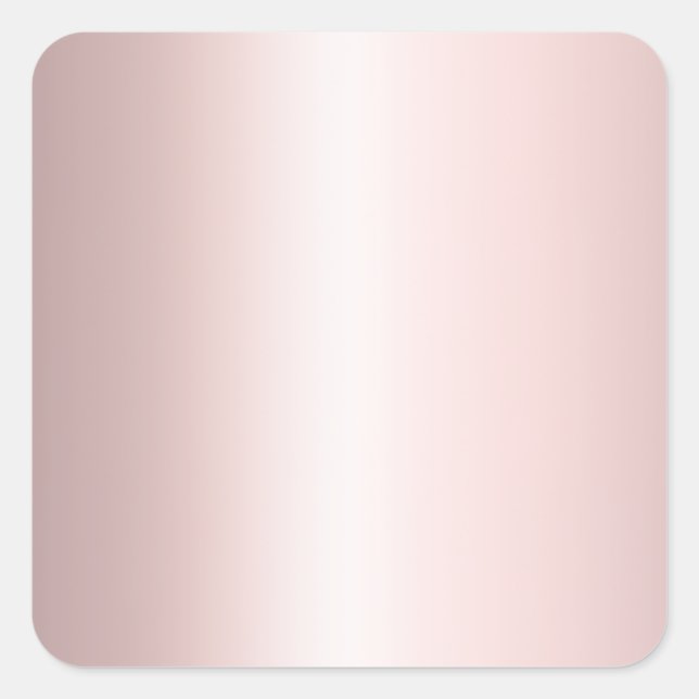 Elegantes modernes leeres Template Rose Gold Quadratischer Aufkleber (Vorderseite)