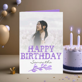 Elegantes modernes Lila Foto Karte