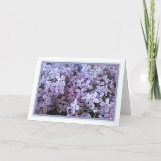 Elegantes modernes Lila Lilac Blume Foto wird gut Karte (Vorderseite)