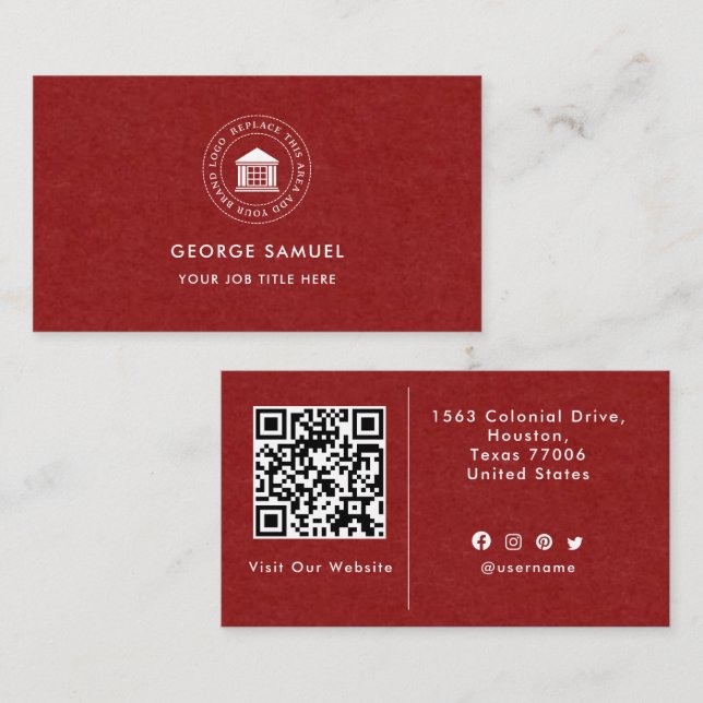 Elegantes, modernes Logo Minimalistisch Visitenkarte (Vorne/Hinten)