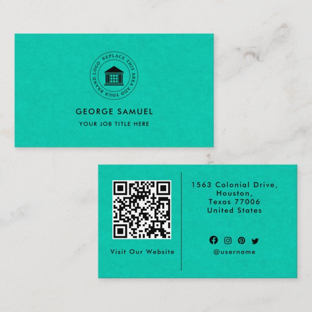 Elegantes, modernes Logo Minimalistisch Visitenkarte (Vorne/Hinten)