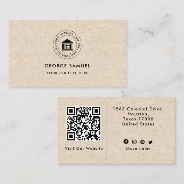 Elegantes, modernes Logo Minimalistisch Visitenkarte (Vorne/Hinten)