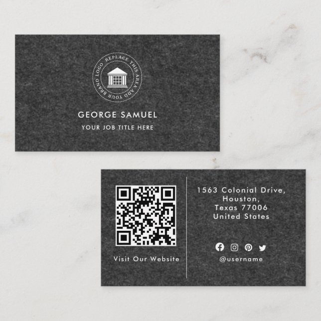 Elegantes, modernes Logo Minimalistisch Visitenkarte (Vorne/Hinten)