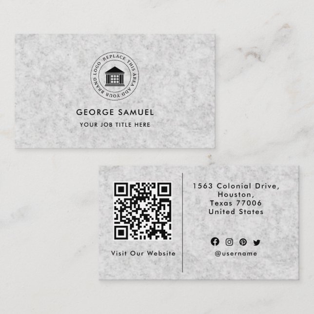 Elegantes, modernes Logo Minimalistisch Visitenkarte (Vorne/Hinten)
