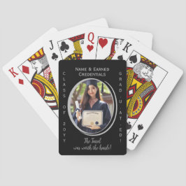 Elegantes modernes, lustiges Schwarz-Silber-Abschl Spielkarten