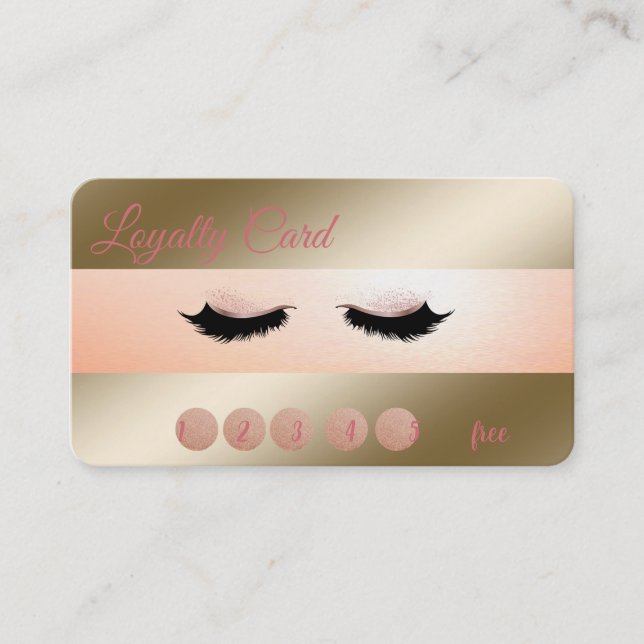 Elegantes modernes Makeup, Imitate Lashes Treuekar Treuekarte (Vorderseite)