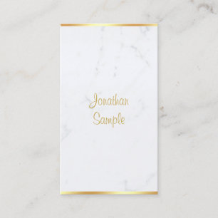 Elegantes, modernes Marble Gold Handgeschriebenes  Visitenkarte