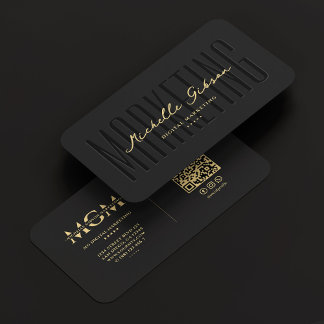 Elegantes, modernes Marketing Monogram Black Visitenkarte
