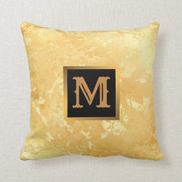 Elegantes, modernes Marmorschwarz Gold Kissen