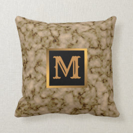 Elegantes, modernes Marmorschwarz Gold Kissen