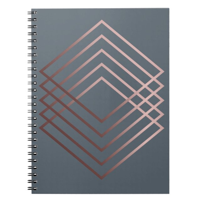 elegantes modernes minimales Imitat-Rosengold Notizblock (Vorderseite)