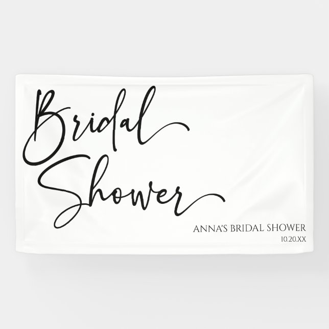 Elegantes modernes Minimalistisches Brautparty Banner (Horizontal)
