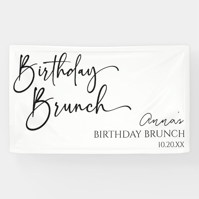 Elegantes, modernes Minimalistisches Brunch-Party Banner (Horizontal)
