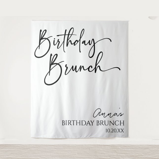 Elegantes, modernes Minimalistisches Brunch-Party Wandteppich (Vorderseite)