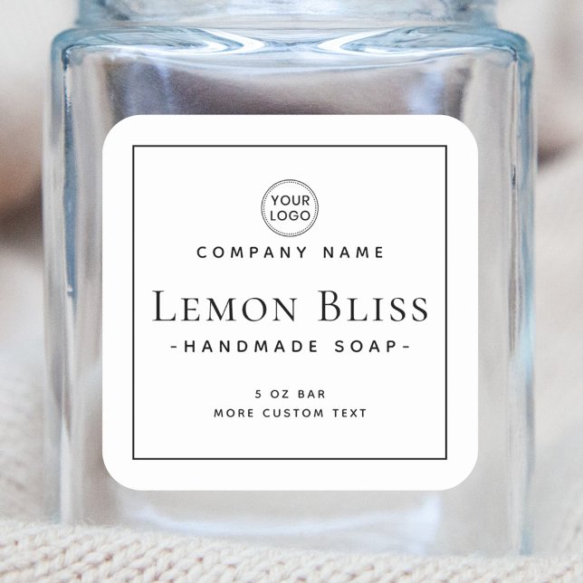 Elegantes, modernes, minimalistisches Etikett Quadratischer Aufkleber (Von Creator hochgeladen)