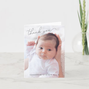 Elegantes, modernes Minimalistisches Foto mit zwei Dankeskarte