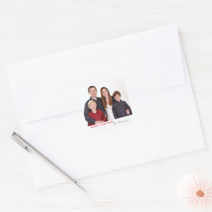 Elegantes modernes Minimalistisches Foto Quadratischer Aufkleber