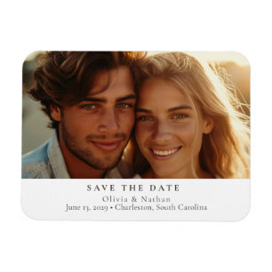 Elegantes modernes minimalistisches Foto Save-the- Magnet