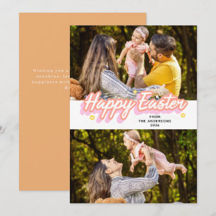 Elegantes modernes minimalistisches Frohe Ostern 2 Feiertagskarte