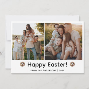 Elegantes modernes minimalistisches Frohe Ostern 2 Feiertagskarte