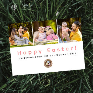 Elegantes modernes minimalistisches Frohe Ostern 3 Feiertagskarte