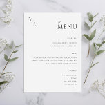 Elegantes modernes Minimalistisches Hochzeitsmenü Menükarte<br><div class="desc">Modernes Hochzeitsmenü mit elegantem minimalistischem Typografie-Design in Schwarz-Weiß-Farbe.</div>