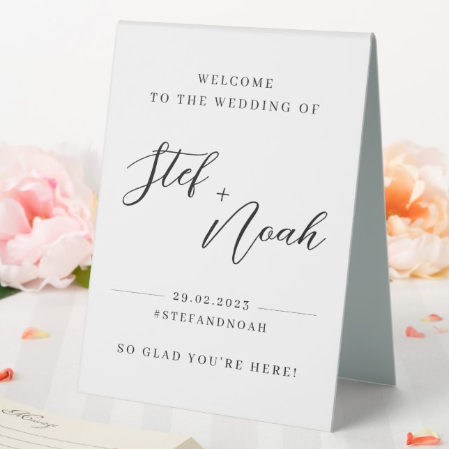 Elegantes, modernes Minimalistisches Hochzeitssymb Tischaufsteller (In Situ (Hochzeit))