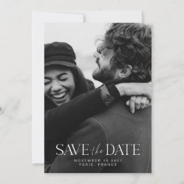Elegantes modernes Minimalistisches Kalligrafie-Fo Save The Date