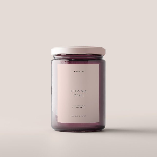 Elegantes modernes Minimalistisches Rosa Danke Lebensmitteletikett (Elegant Modern Minimalist Pink Thank You Food Label
)