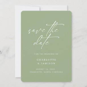 Elegantes modernes minimalistisches Skript-Sage-Fo Save The Date