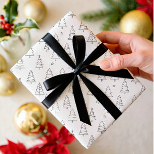 Elegantes modernes minimalistisches Stechpalmenmus Geschenkpapier Set
