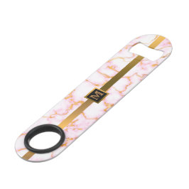 Elegantes, modernes Mit Monogramm Marmorschwarz Speed Flaschenöffner