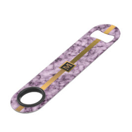 Elegantes, modernes Mit Monogramm Marmorschwarz Speed Flaschenöffner
