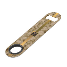 Elegantes, modernes Mit Monogramm Marmorschwarz Speed Flaschenöffner