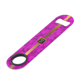Elegantes, modernes Mit Monogramm Marmorschwarz Speed Flaschenöffner