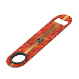 Elegantes, modernes Mit Monogramm Marmorschwarz Speed Flaschenöffner