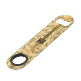 Elegantes, modernes Mit Monogramm Marmorschwarz Speed Flaschenöffner