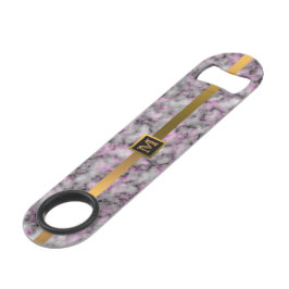 Elegantes, modernes Mit Monogramm Marmorschwarz Speed Flaschenöffner