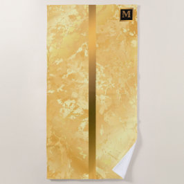 Elegantes, modernes Mit Monogramm Marmorschwarz Strandtuch
