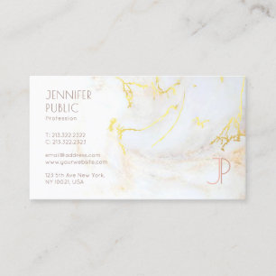 Elegantes, modernes Monogramm aus Goldmarmor Beruf Visitenkarte